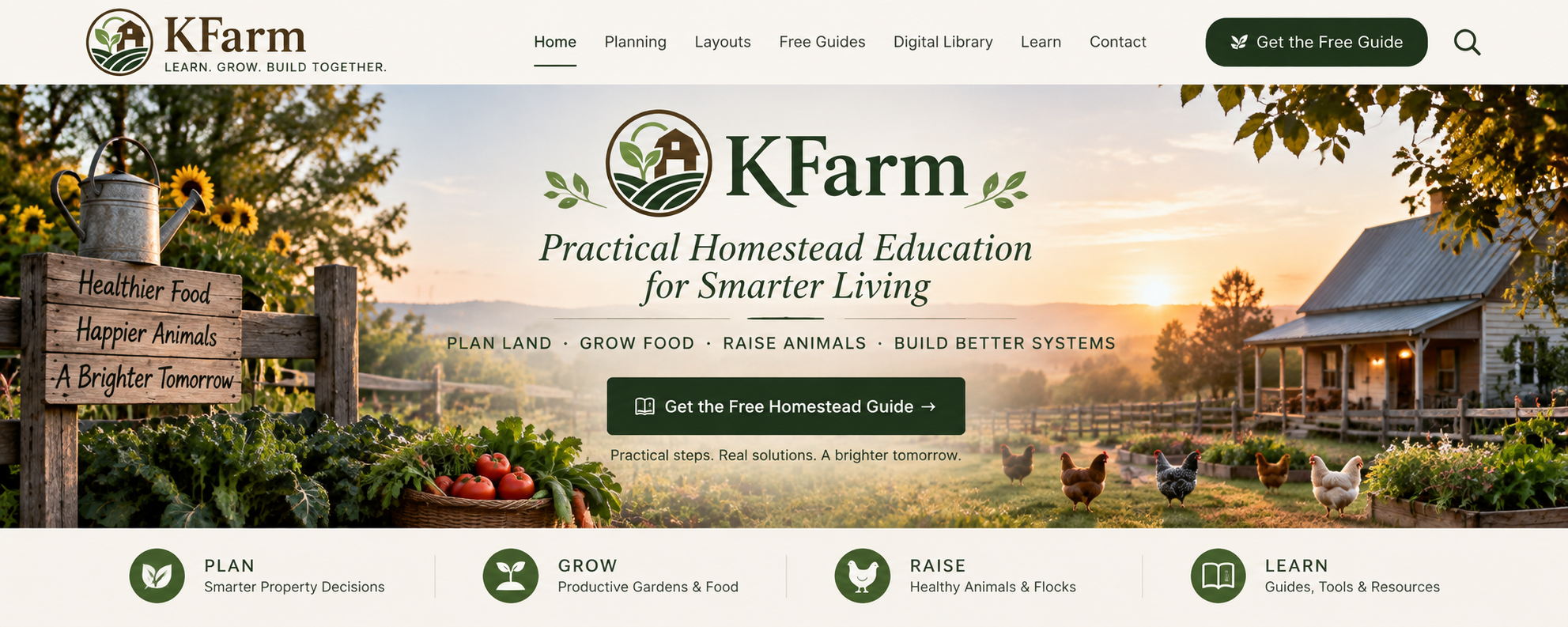 KFarm — practical homestead education, planning, growing and poultry resources